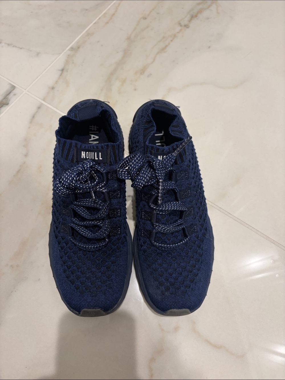 Nobull  Navy Knit Lace-Up Sneakers